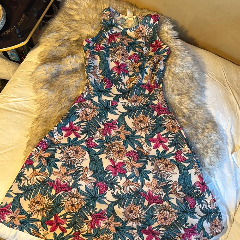 H&M Blue Pink Halter A-Line Sundress